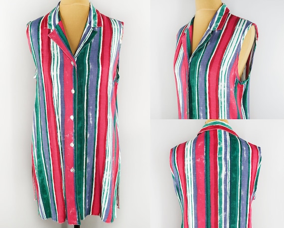 Sleeveless vintage striped shirt