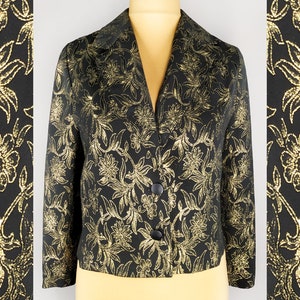 Vintage women&#39;s blazer in black and gold