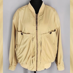 Kurtka męska typu bomber vintage, żółta kurtka oversize