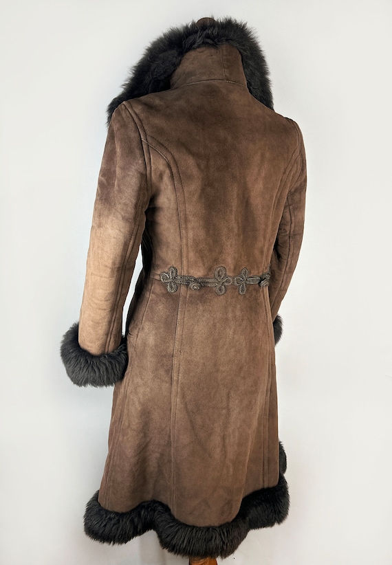 Vintage sheepskin coat, women's afghan coat, long… - image 8