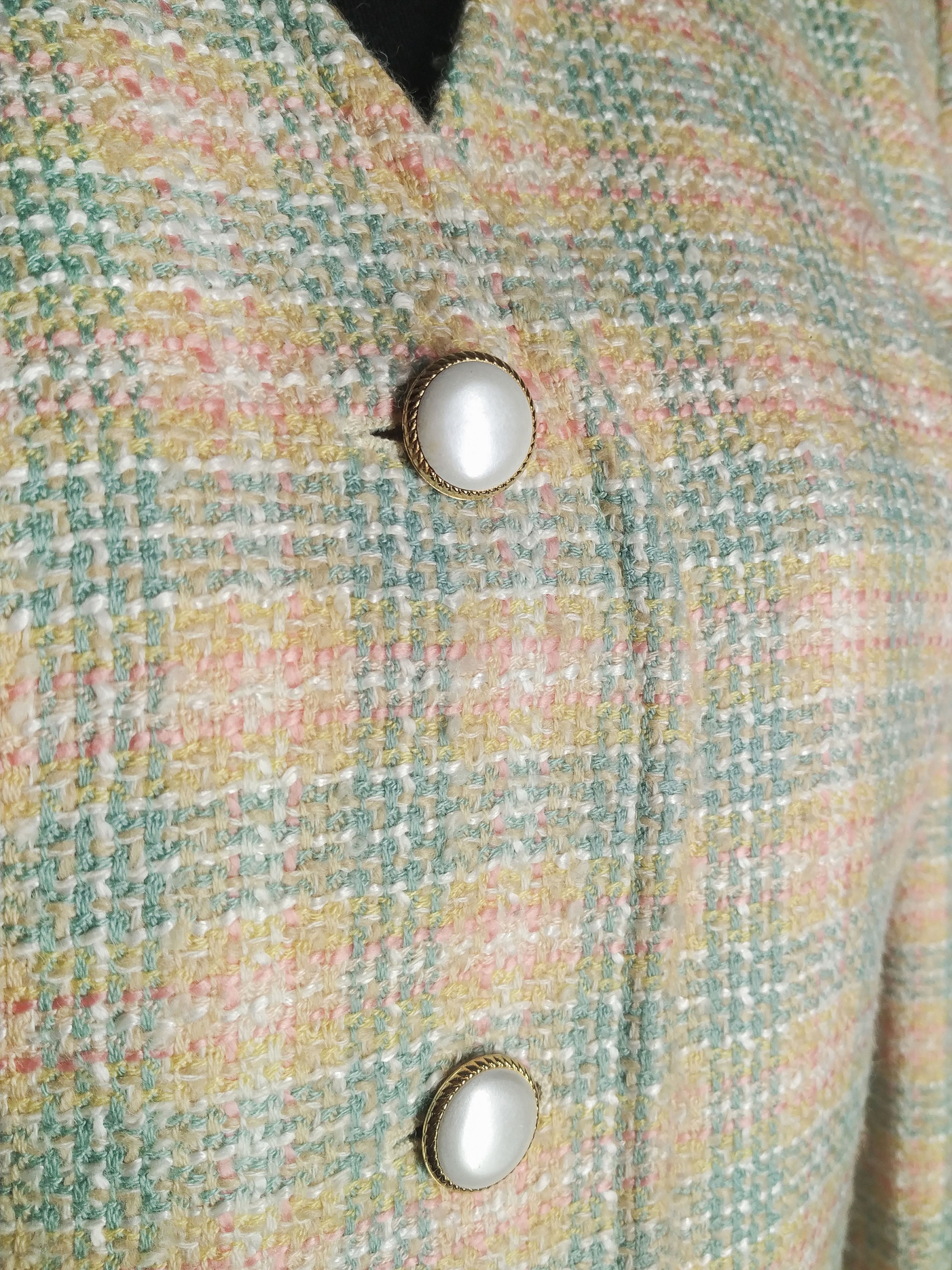 Vintage Tweed Blazer in Pastel Colors and Plaid Pattern - Etsy