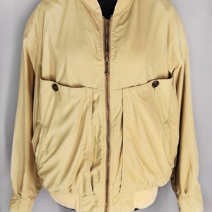 Vintage men's bomber jacket, yellow oversized jacket image 2