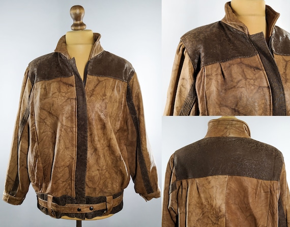 Vintage leather bomber jacket