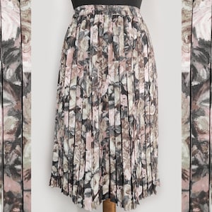 Falda floral plisada, falda midi de mujer en colores pastel