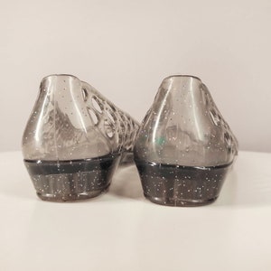 Glitter jelly shoes, clear vintage jellies, transparent cutout shoes, women's ballet flats image 8