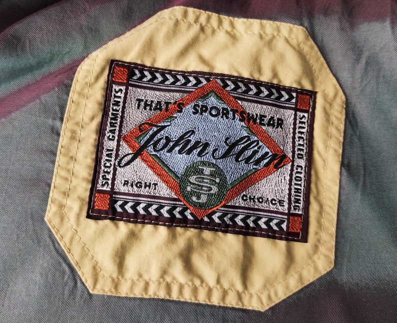 Vintage men's bomber jacket, yellow oversized jacket image 8