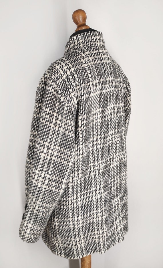 Wool and mohair vintage coat, warm plaid overcoat… - image 5