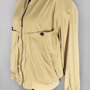 Vintage men's bomber jacket, yellow oversized jacket image 4