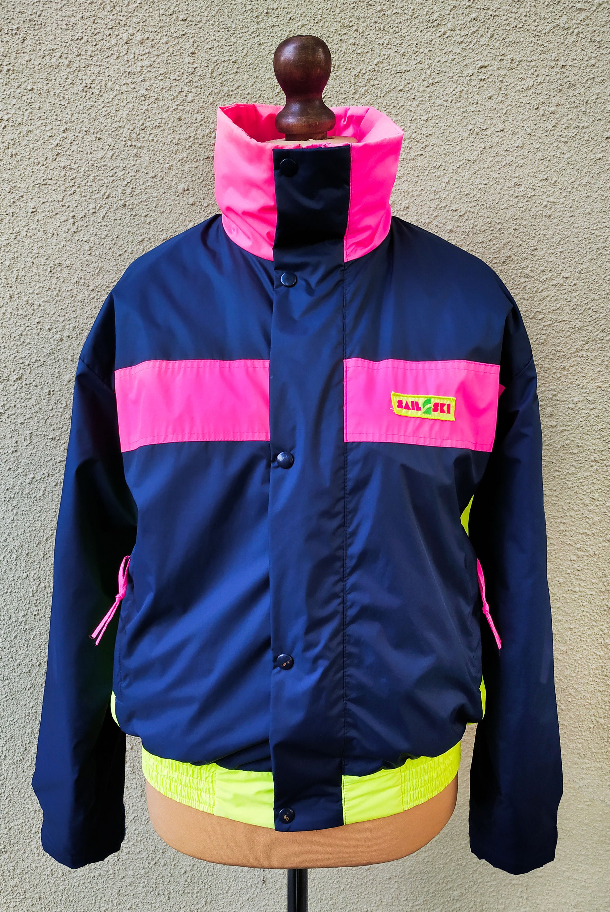Neon vintage ski jacket bright sports puffer jacket Etsy