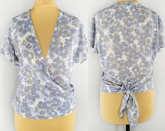 Vintage wrap blouse in floral print