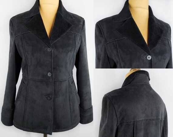 Vintage black faux shearling jacket