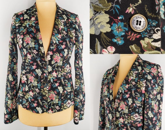 Vintage floral blazer by Pepe Jeans | Etsy