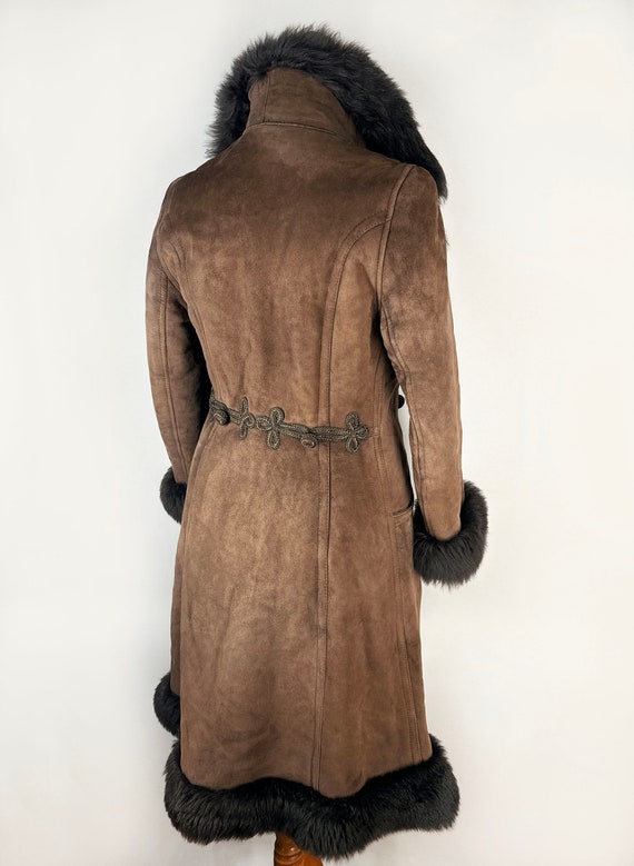 Vintage sheepskin coat, women's afghan coat, long… - image 7