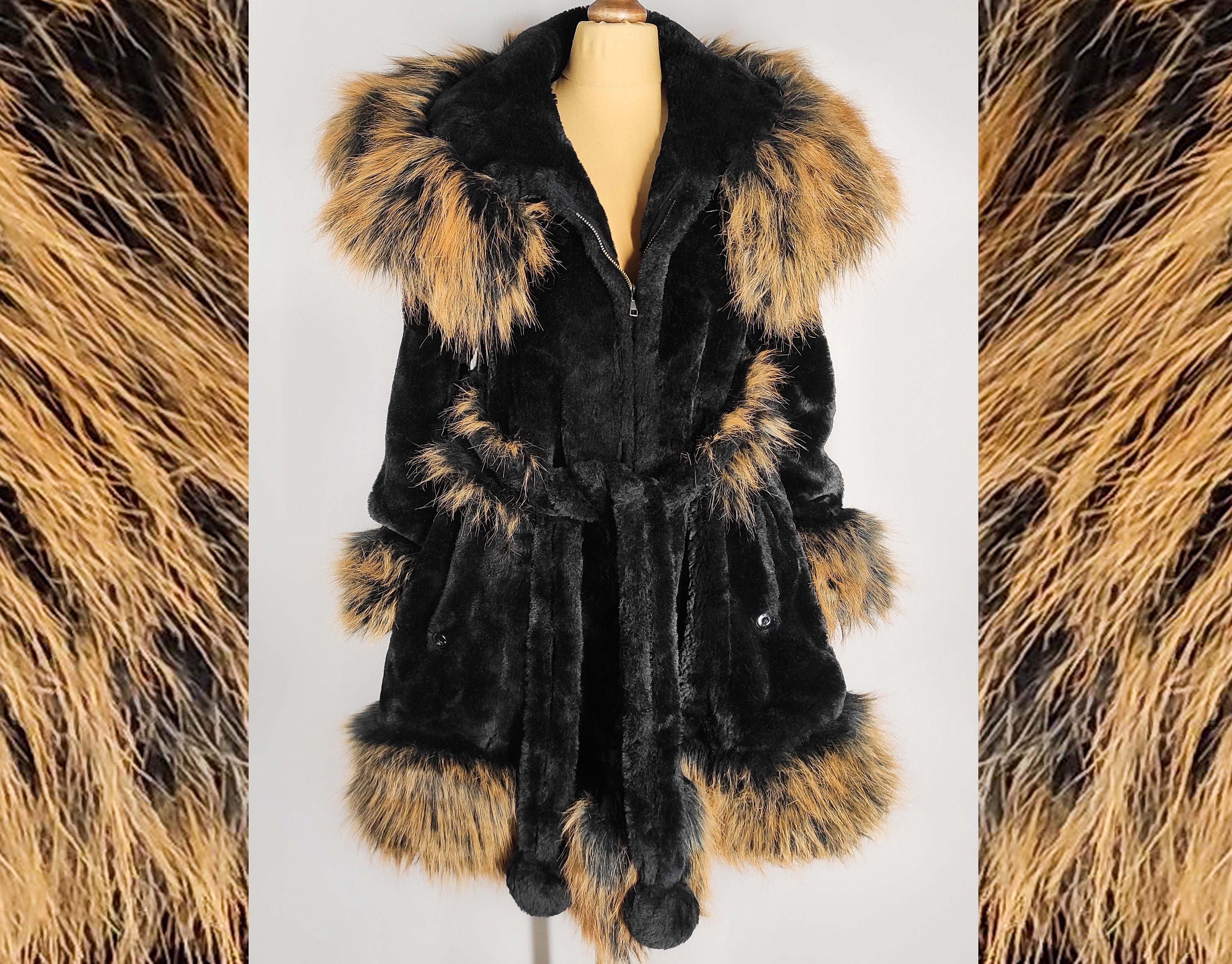 Shaggy Faux Fur Coat - Etsy Canada