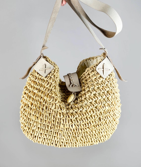 Large Straw Hobo Bag Vintage Summer Woven Shoulder Bag Women s Boho Bag Etsy