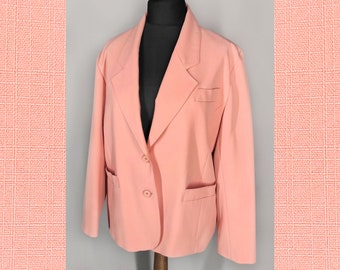 Perzik oversized vintage blazer, zomer dames jaren '80 blazer