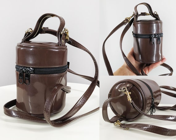 Small vintage bucket bag in brown