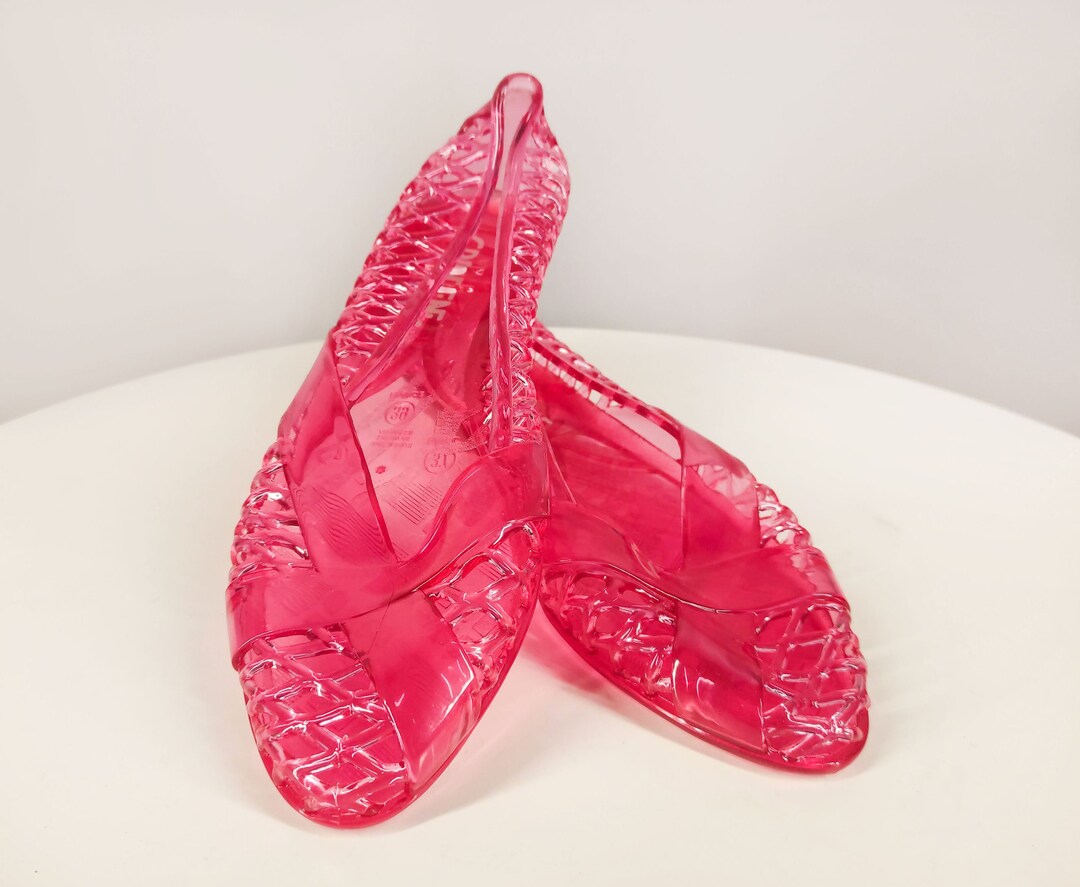 Vintage Jelly Shoes Bright Pink Women's Jellies Vintage Etsy