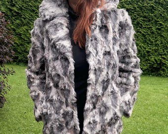 ◎real lamb leather curly fur jacket gray ◎real lamb leather curly fur jacket gray Vintage Grey Curly Fur