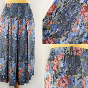 Falda midi plisada vintage con bolsillos