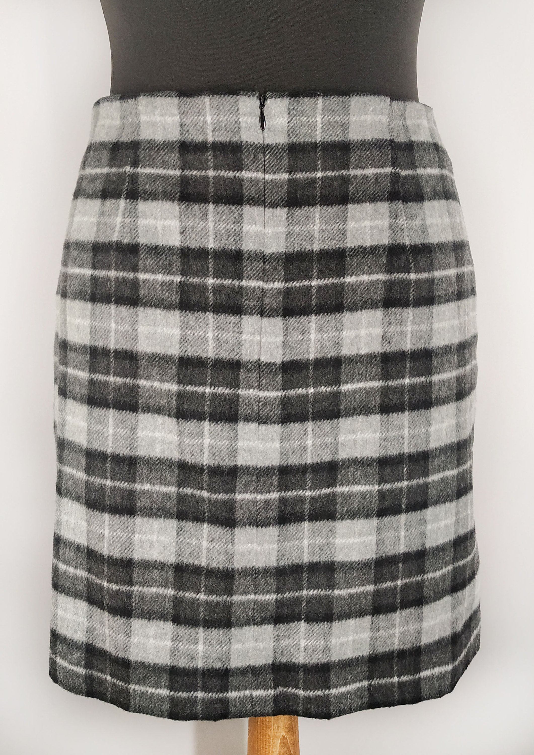 Vintage plaid mini skirt in gray | Etsy