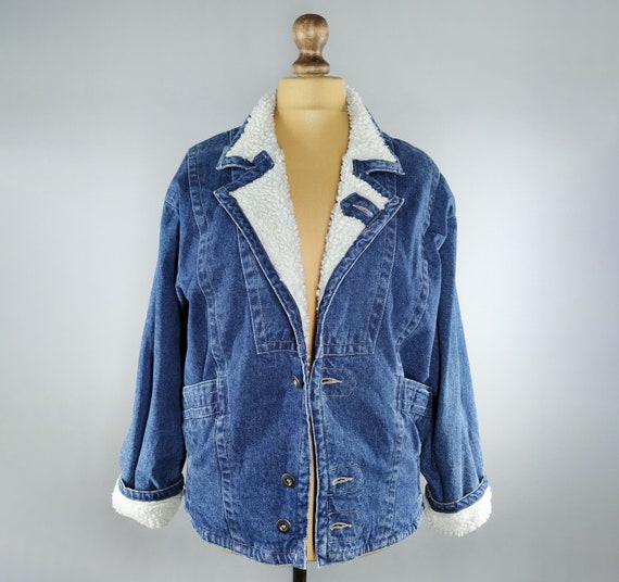 Vintage shearling denim jacket