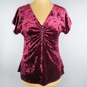 Vintage red velvet top image 1