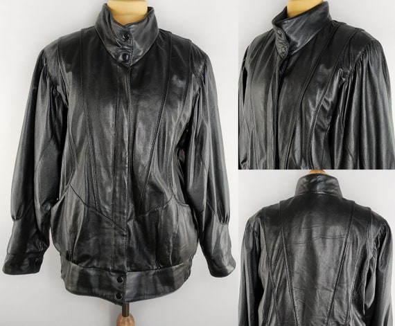 Vintage black leather jacket