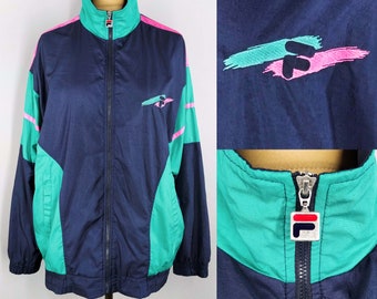 Vintage Fila track jacket, oversized color block jacket
