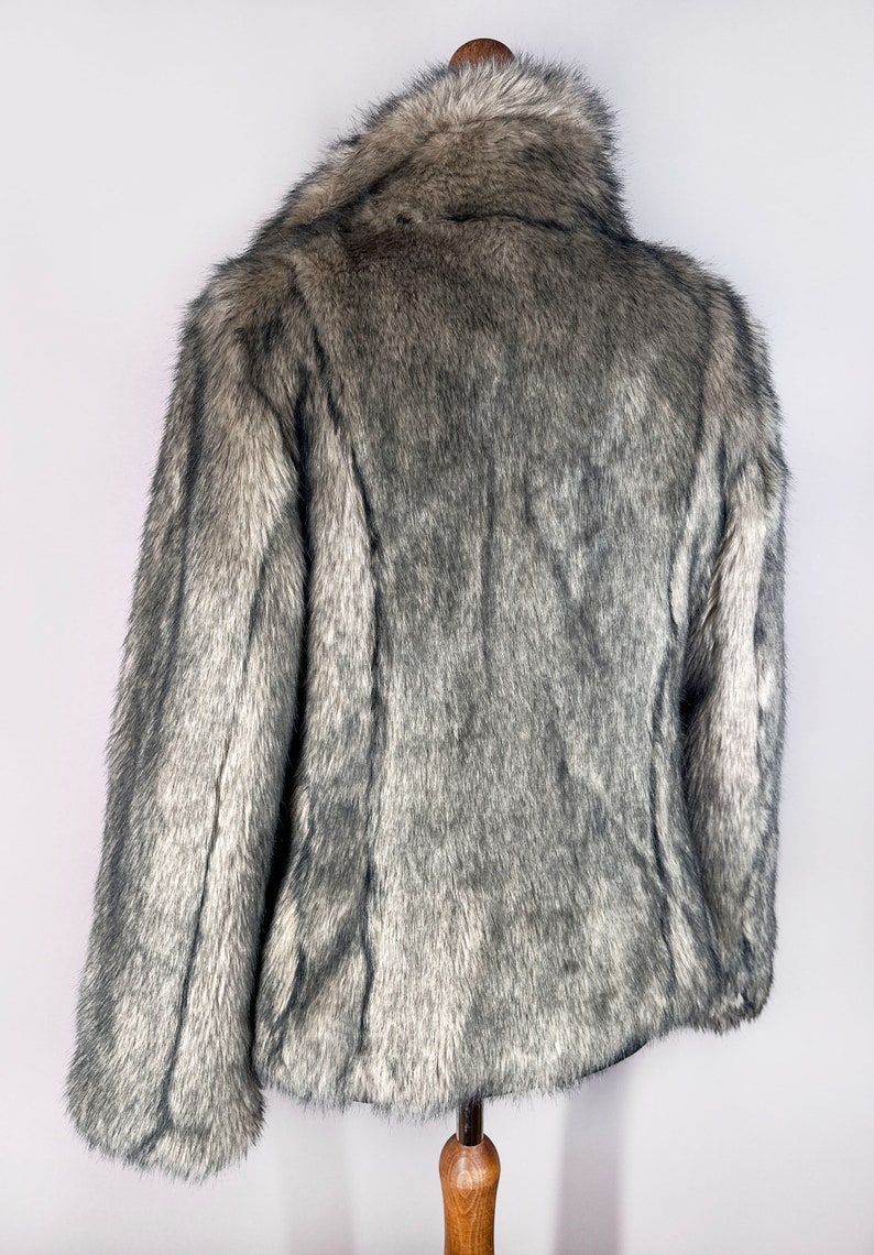 VTG Y2K 00s DIESEL BLACK FAUX FUR HOOD PARKA JACKET SIZE XL