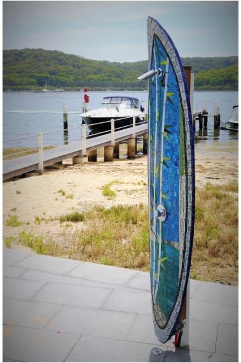 Outdoor Shower, Garden Art, Wall Art ,home Decor, Shower, Art, Mosaic