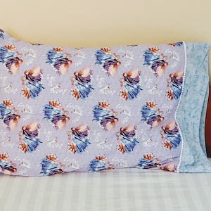 Frozen Pillow Case | Purple | Elsa and Anna Pillow Case | Standard Pillow Case
