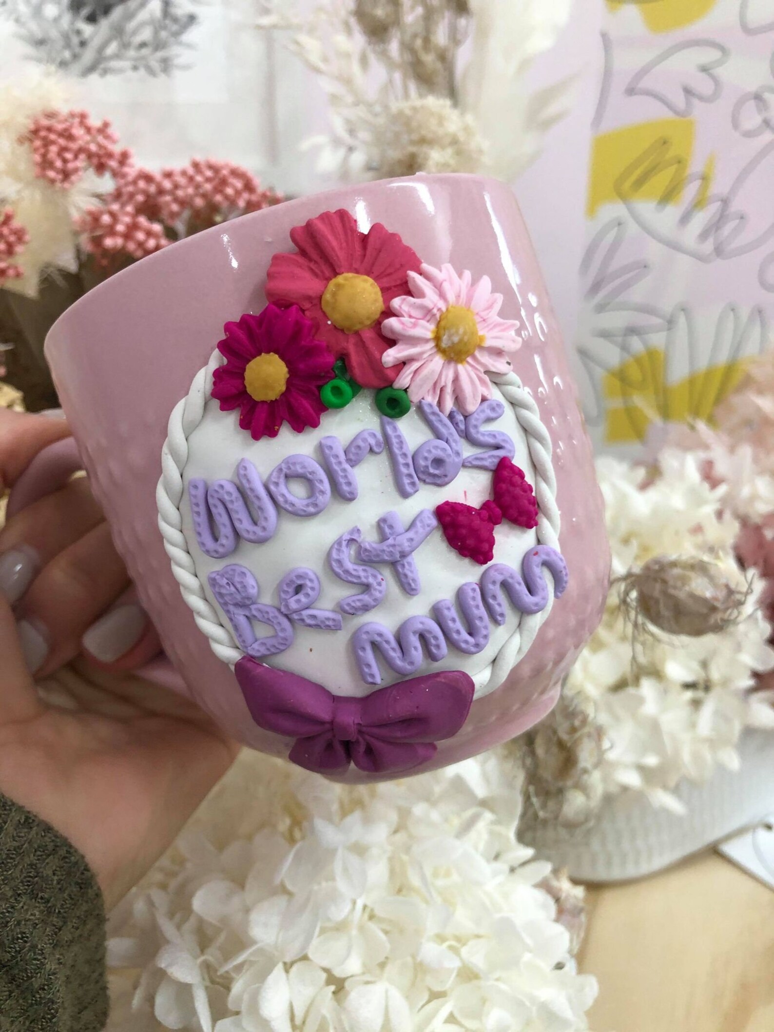 Worlds best mum mug Special personalised mugs polymer clay | Etsy