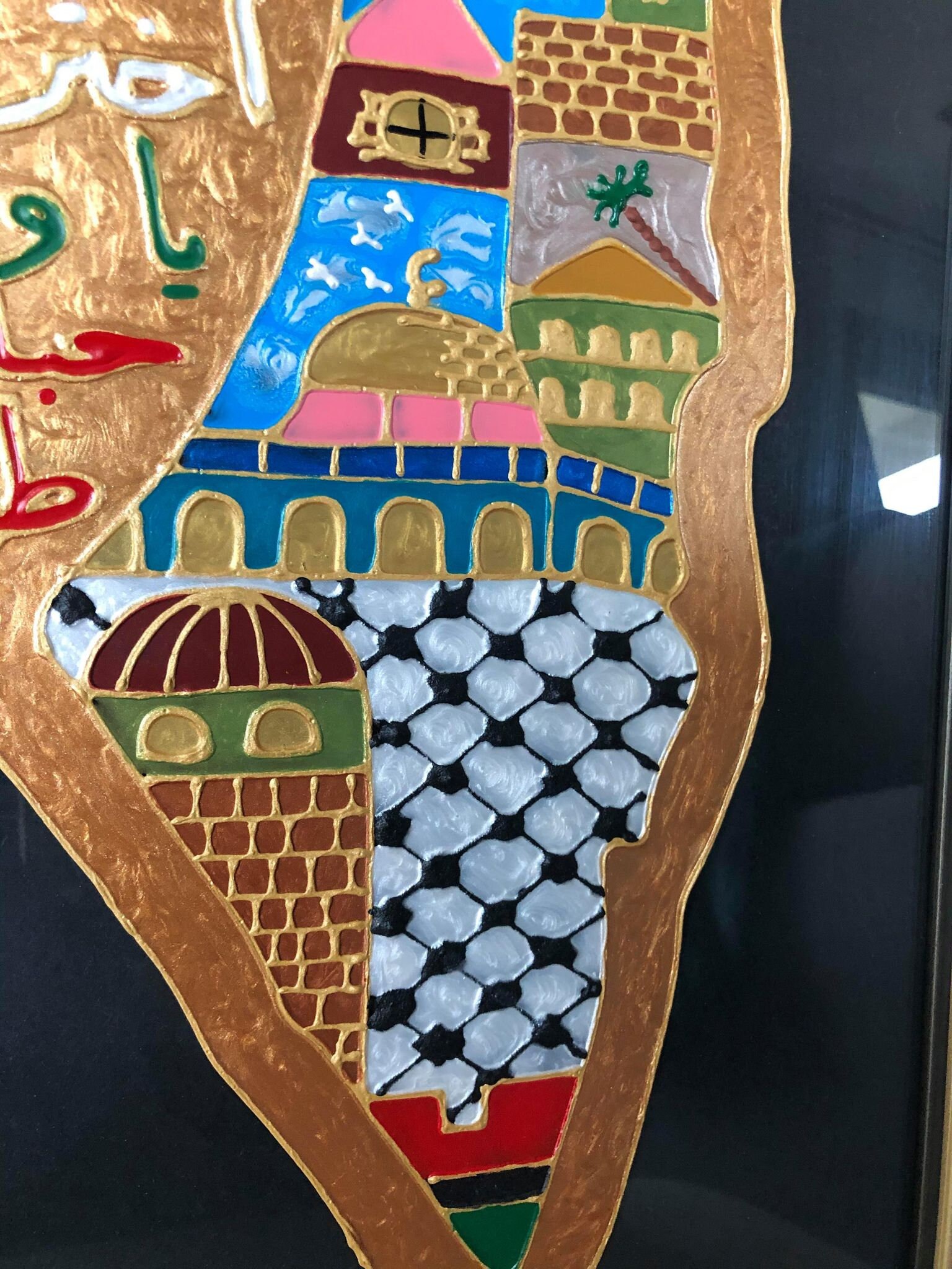 Palestine Map hand painted wall art Mixed Media Palestine Etsy