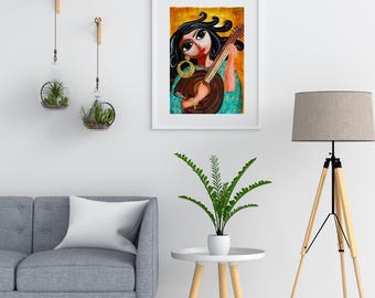 Middle Eastern Woman Acrylic Painting: Original Tribal Art on A3 Canvas