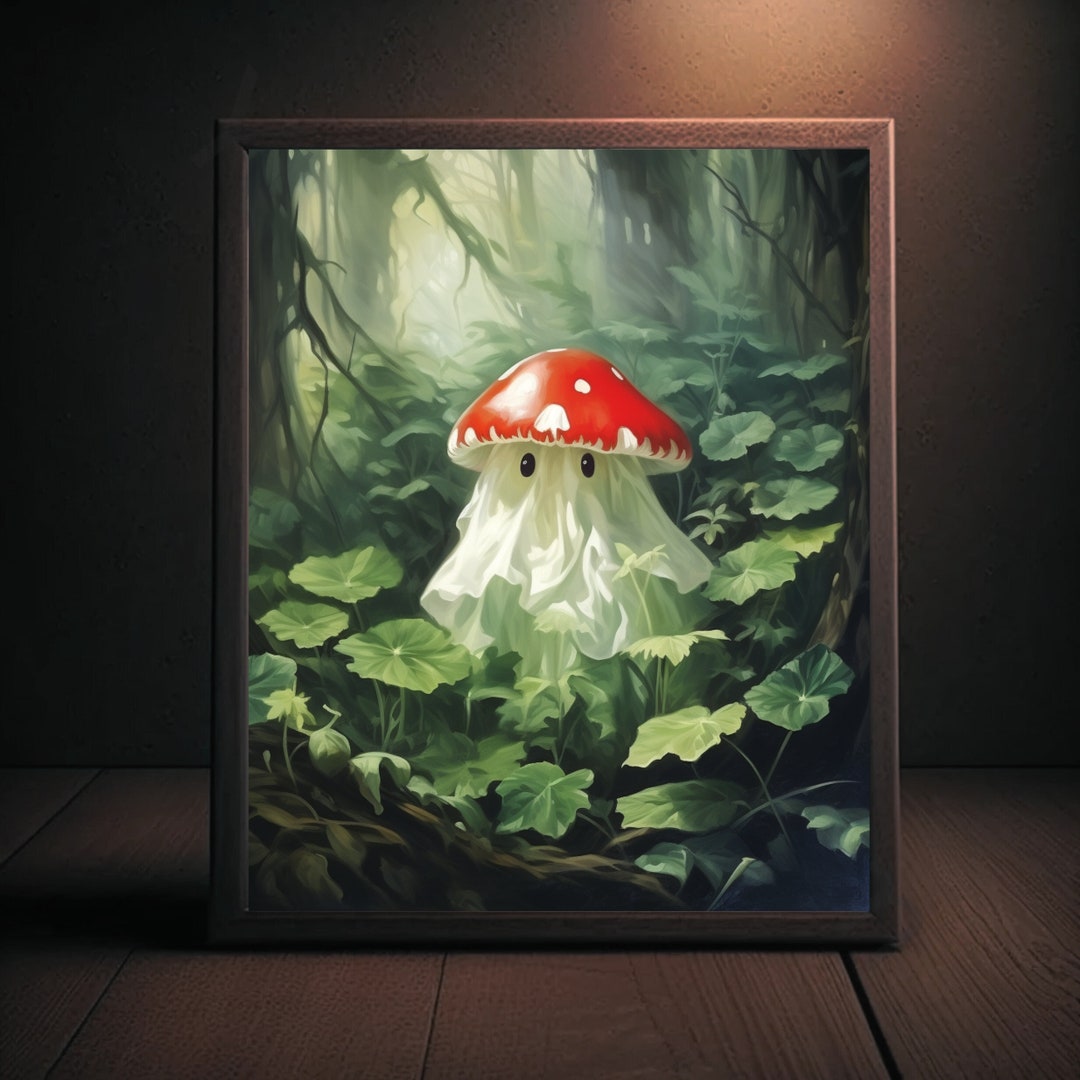 Ghost Painting Cute Ghost Art Halloween Decor Spooky Art Etsy