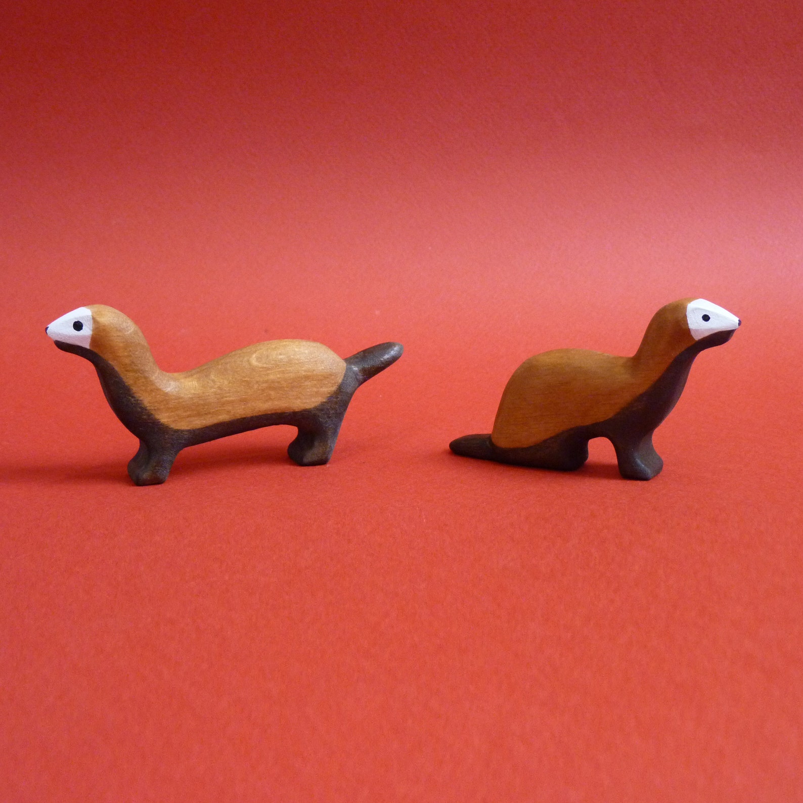 Wooden ferret figurine Ferret toy Forest animals Wooden Etsy