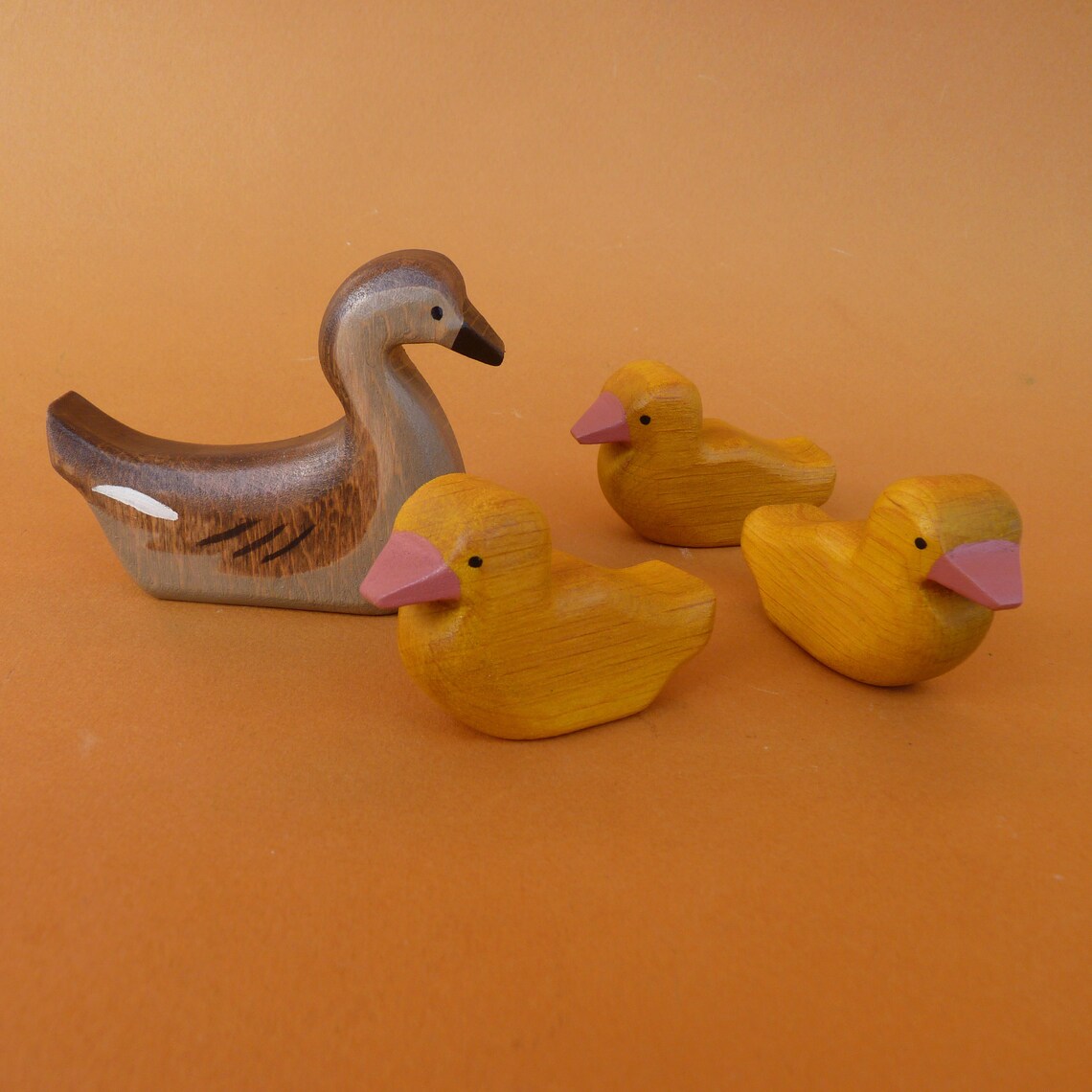 Wooden Duck Toy duck 3 Ducklings wooden Animals Farm Etsy