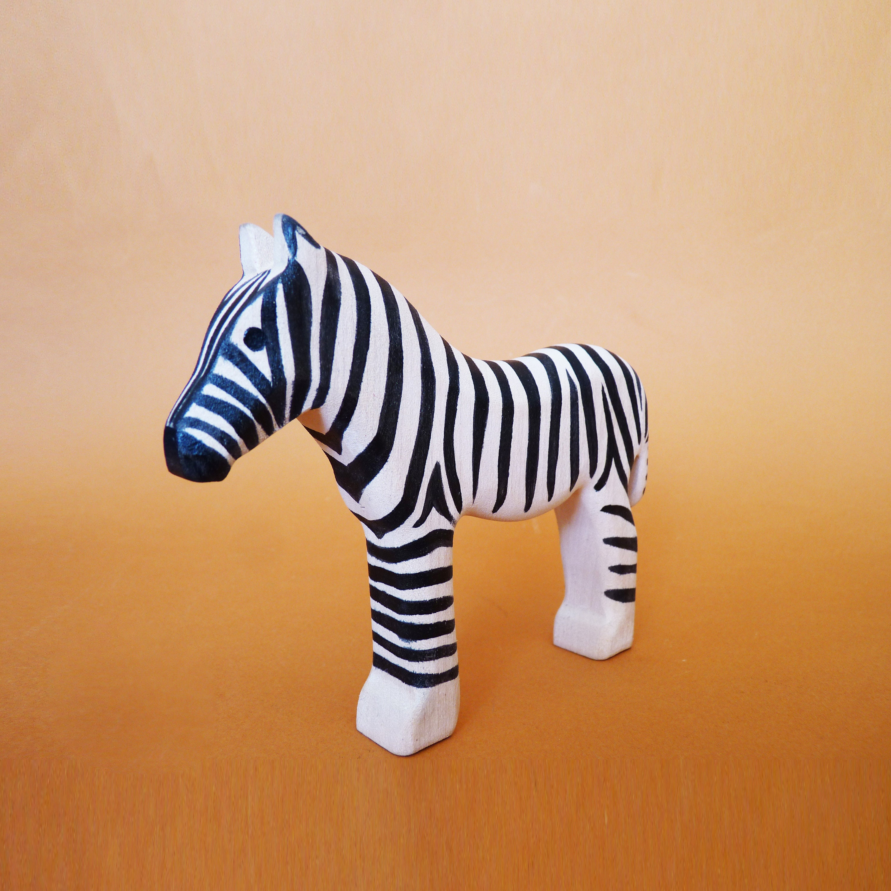 Wooden Zebra Wooden toy Zebra figurine Wooden animals Wild Etsy