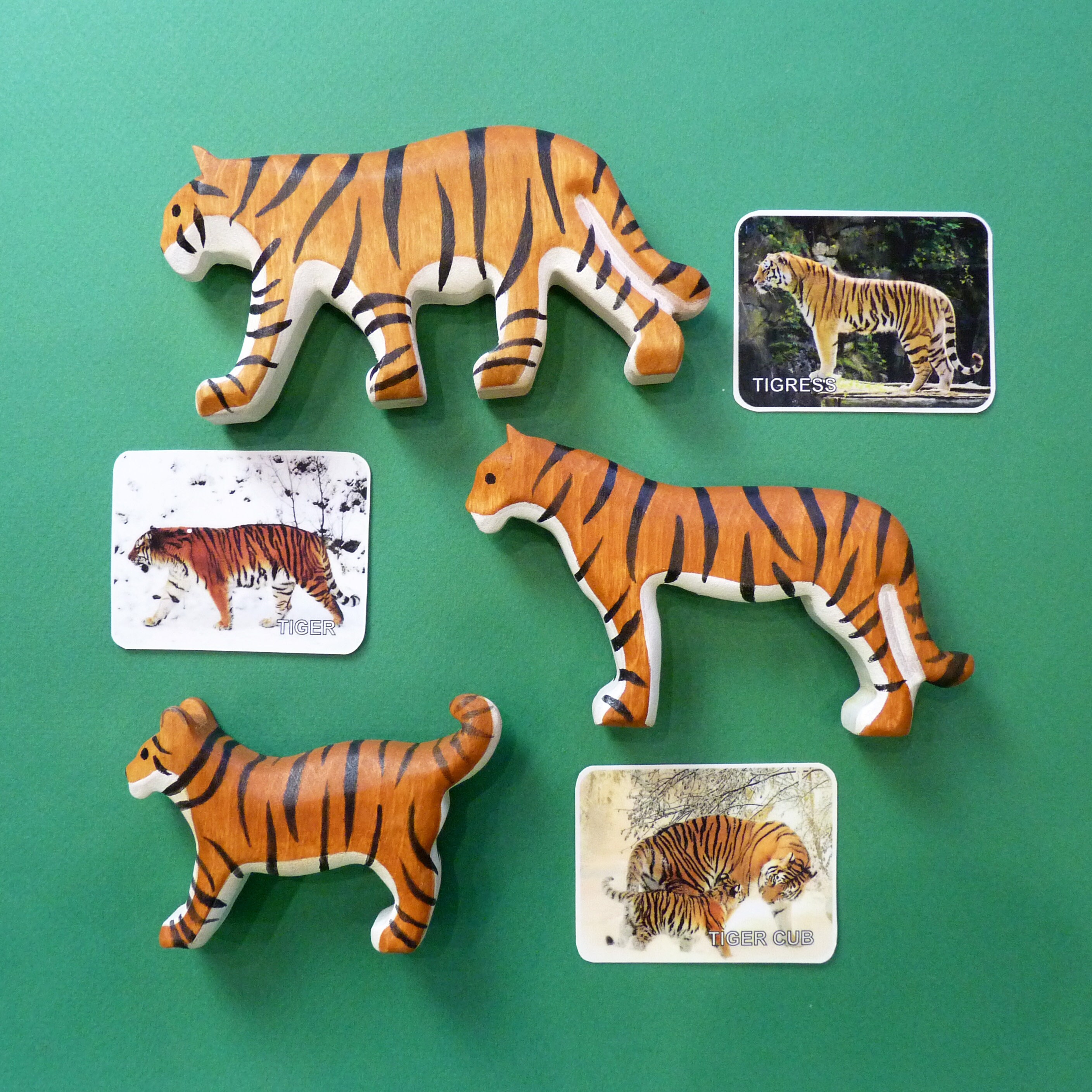 Wooden tiger figurine Wooden animal Wooden toy Wild animal Etsy