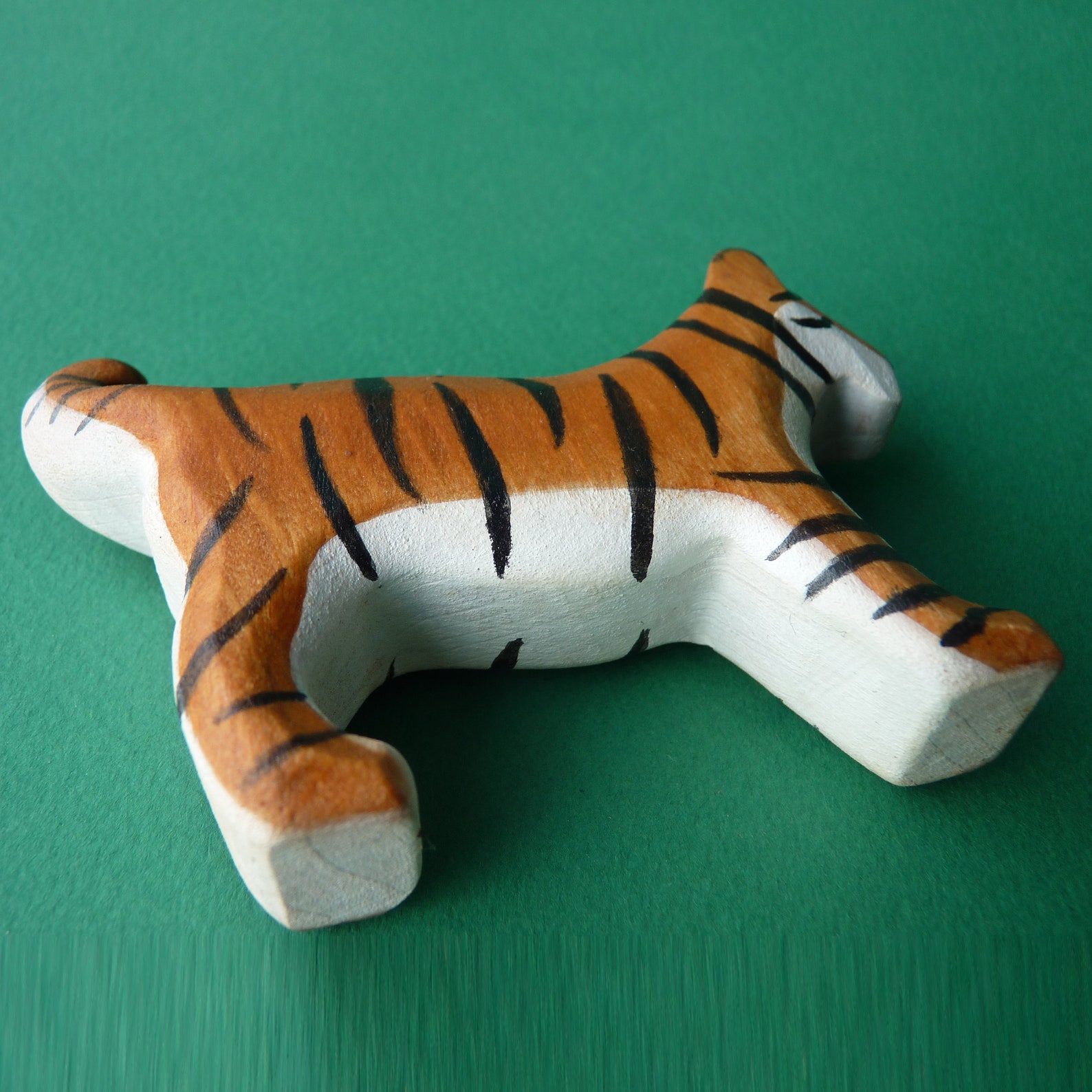 Wooden tiger figurine Wooden tiger cub figurine Wooden animals Etsy