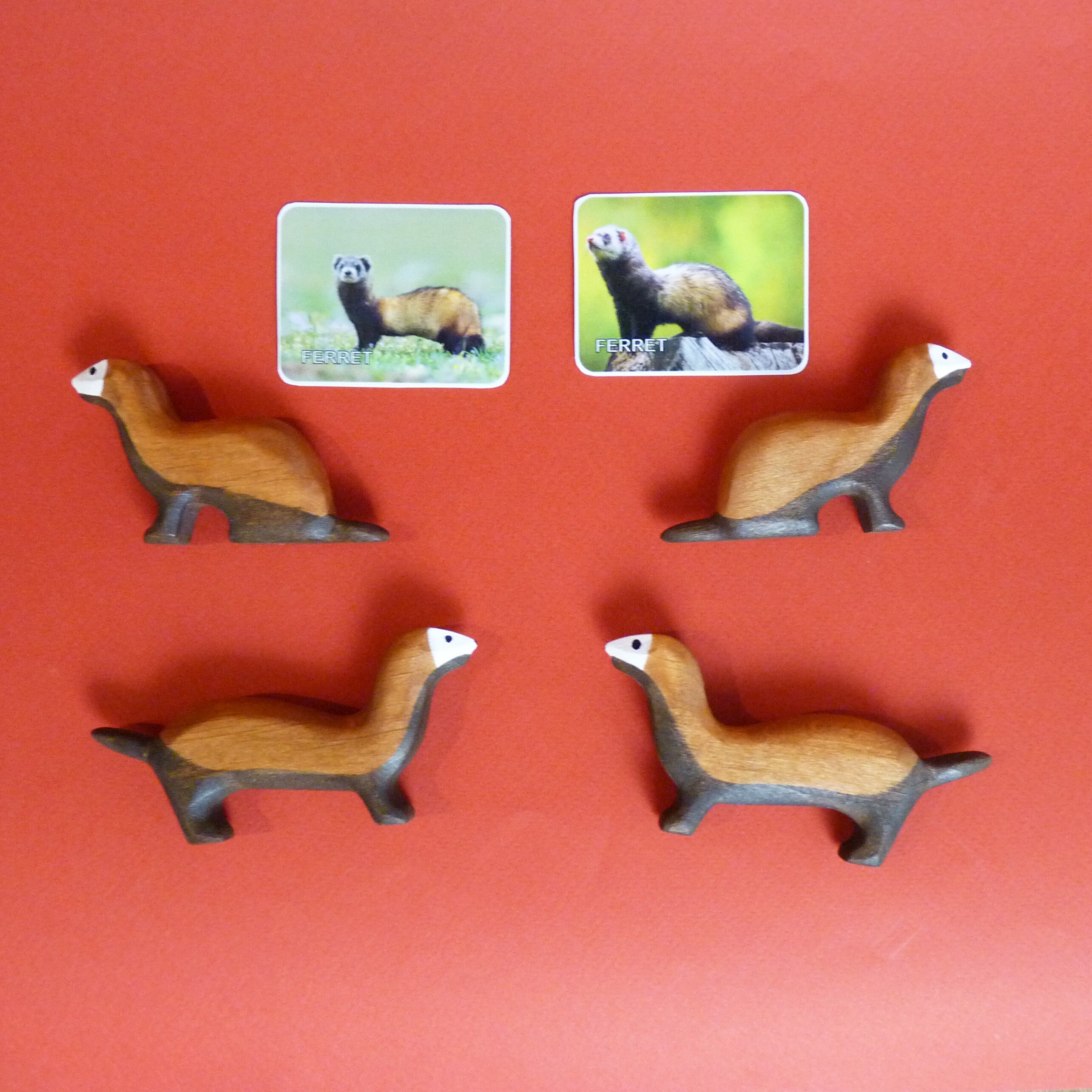 Wooden ferret figurine Ferret toy Forest animals Wooden Etsy