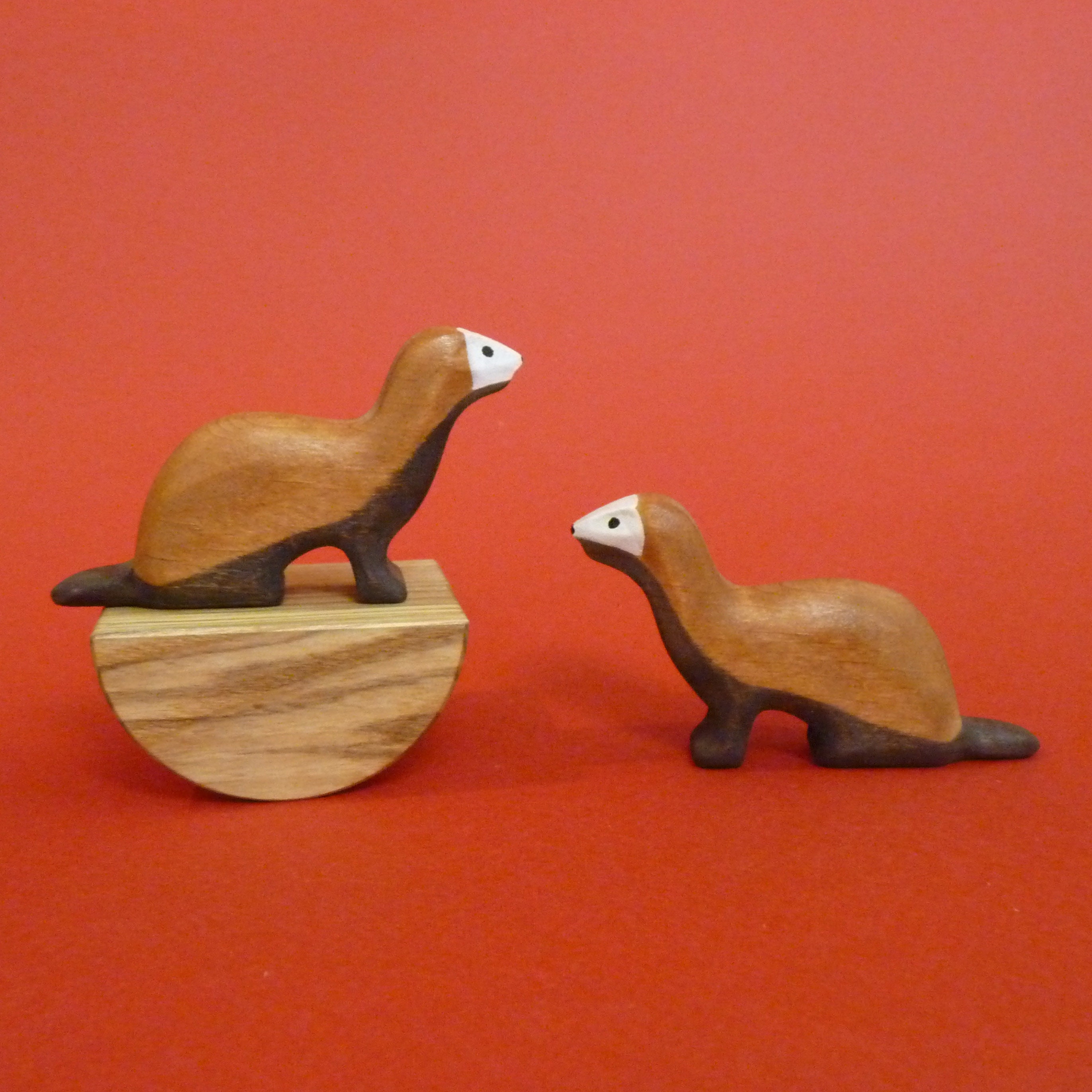 Wooden ferret figurine Ferret toy Forest animals Wooden Etsy