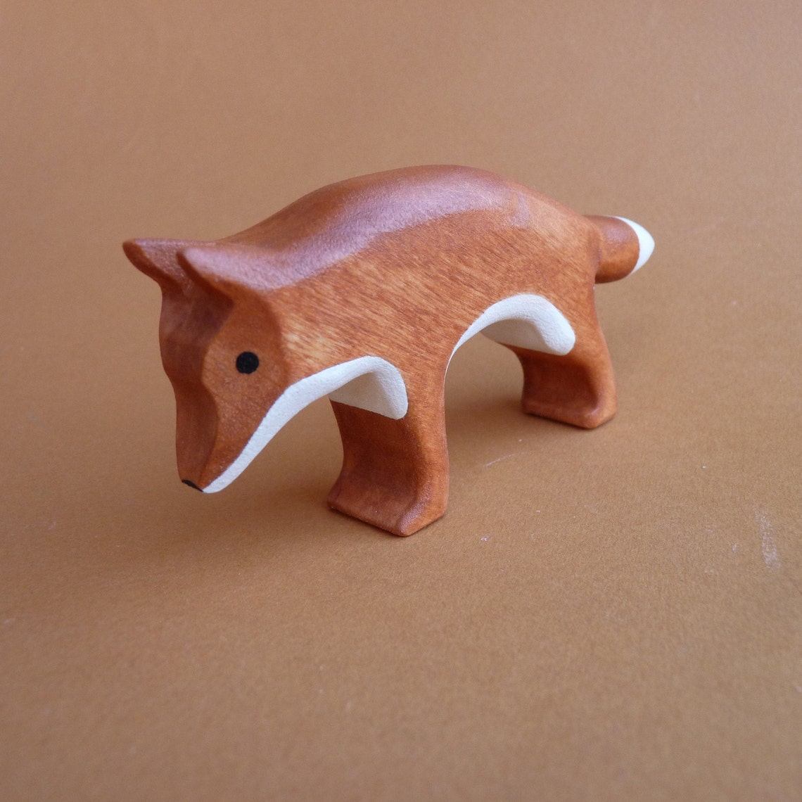 Wooden fox set 4 pcs Fox figurine Wooden animal play set Etsy