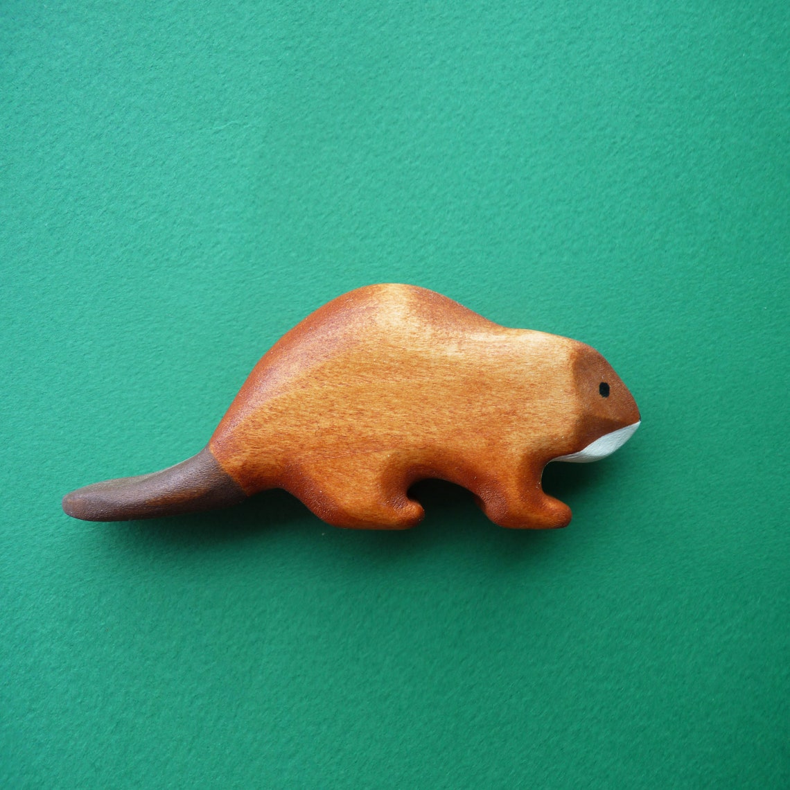 Wooden beaver figurine Beaver toy Wooden animal Wooden toy Etsy