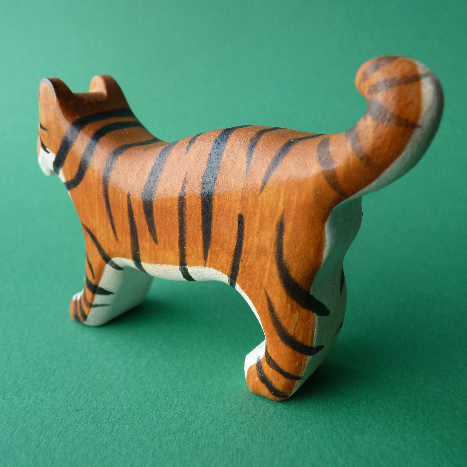 Wooden tiger figurine Wooden tiger cub figurine Wooden animals Etsy