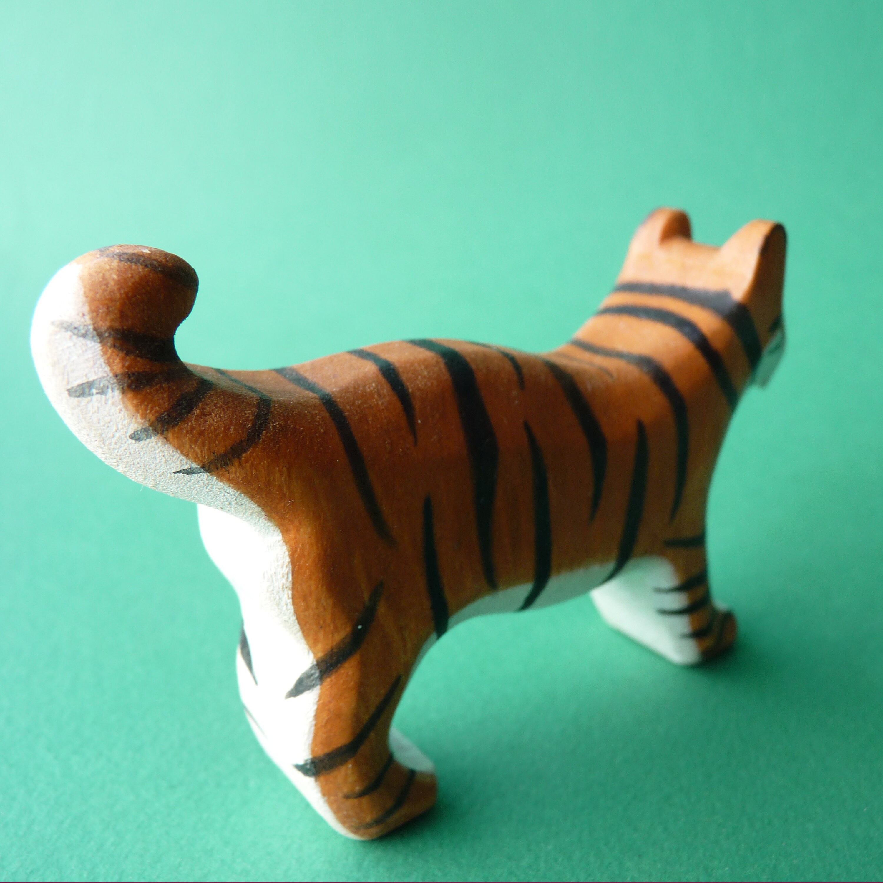 Wooden tiger figurine Wooden tiger cub figurine Wooden animals Etsy
