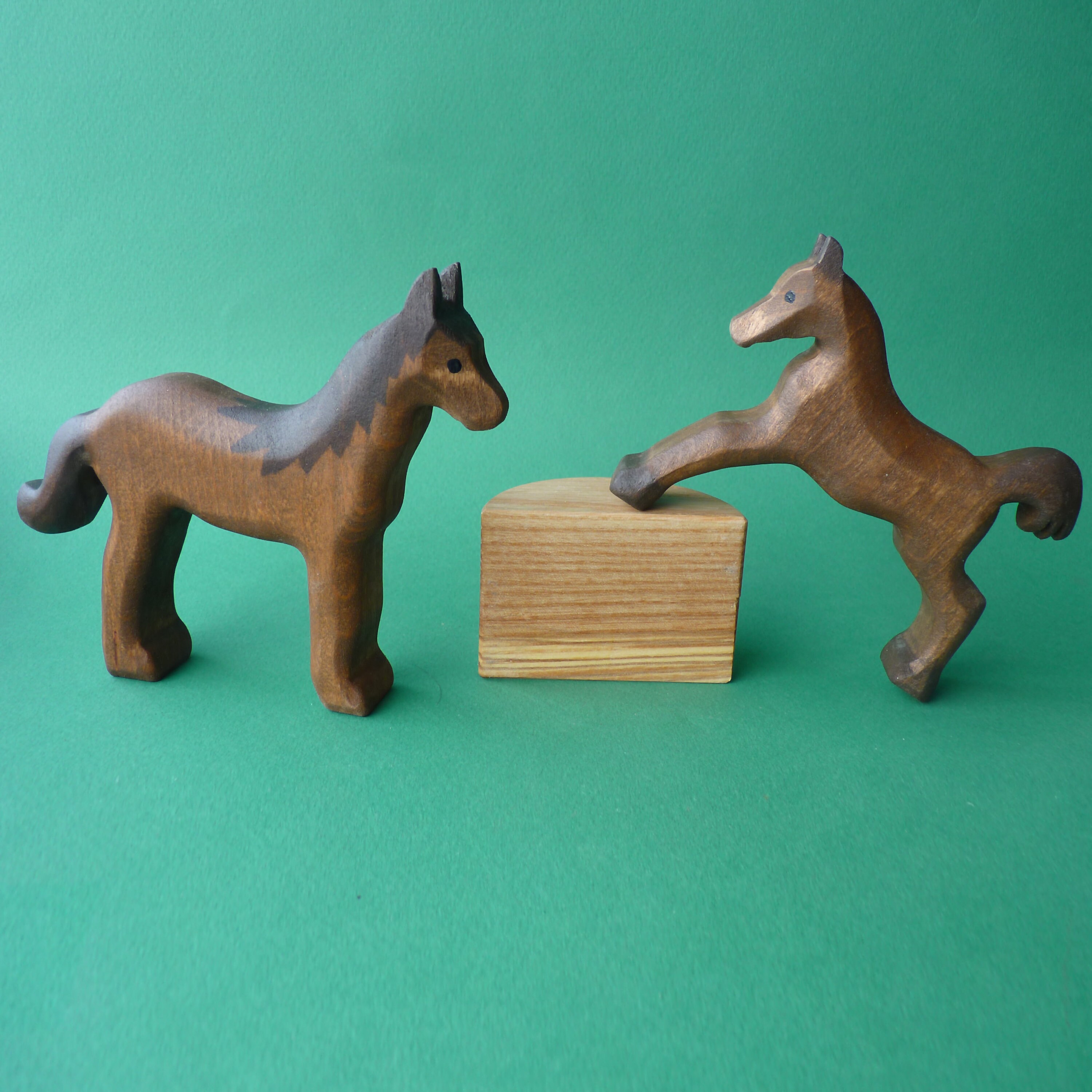 Wooden Horse Toy Foal Figurine Wooden Animals Farm Etsy