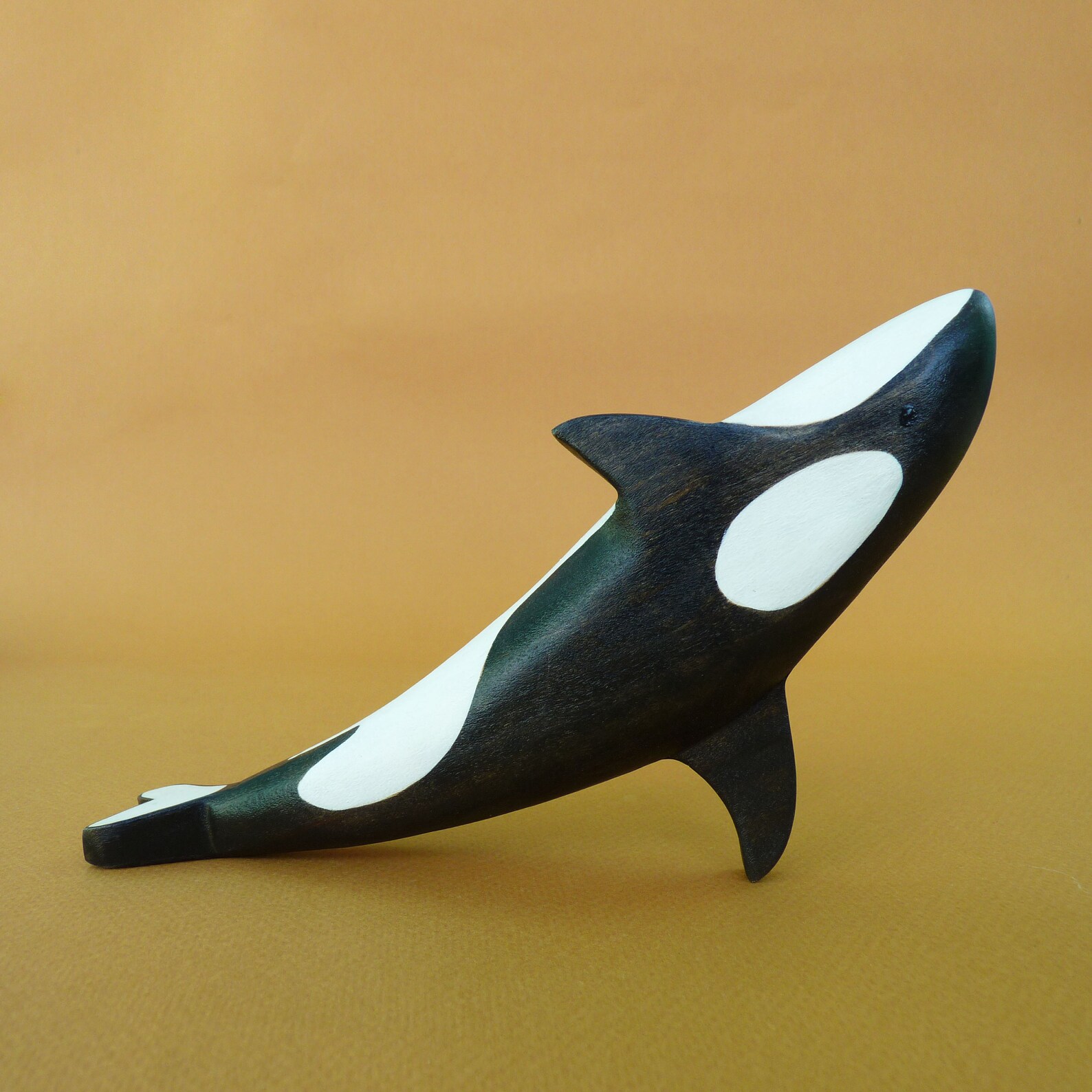 Wooden orca figurine Wood killer whale toy Wooden creatures Etsy