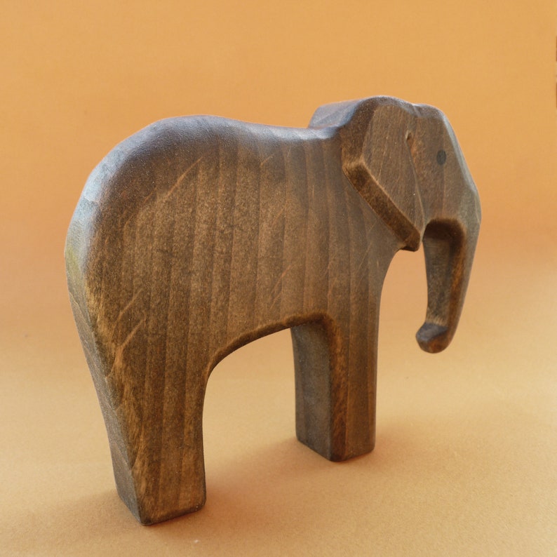 Wooden elephant toy Wood Elephant figurine African animals Etsy